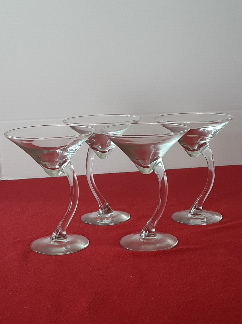 Libbey Bravura Swerve Martini Clear Glasses - Set of 4 - Vtg - Picture 2 of 5
